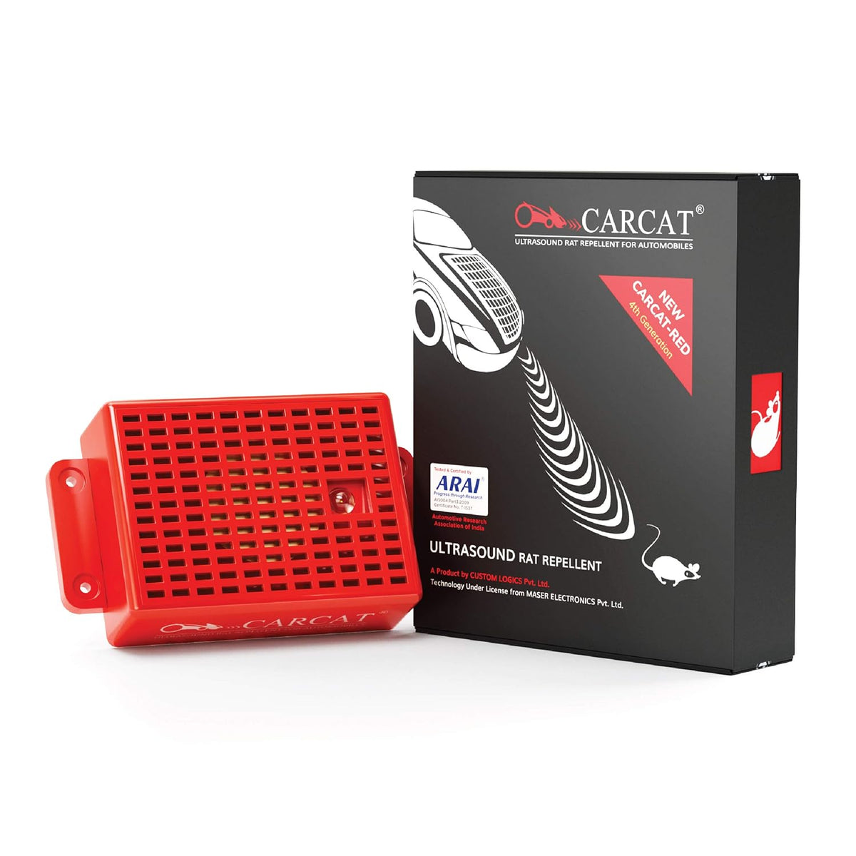 CARCAT RED - 4th Gen Ultrasound Rat Repellent System for Automobiles