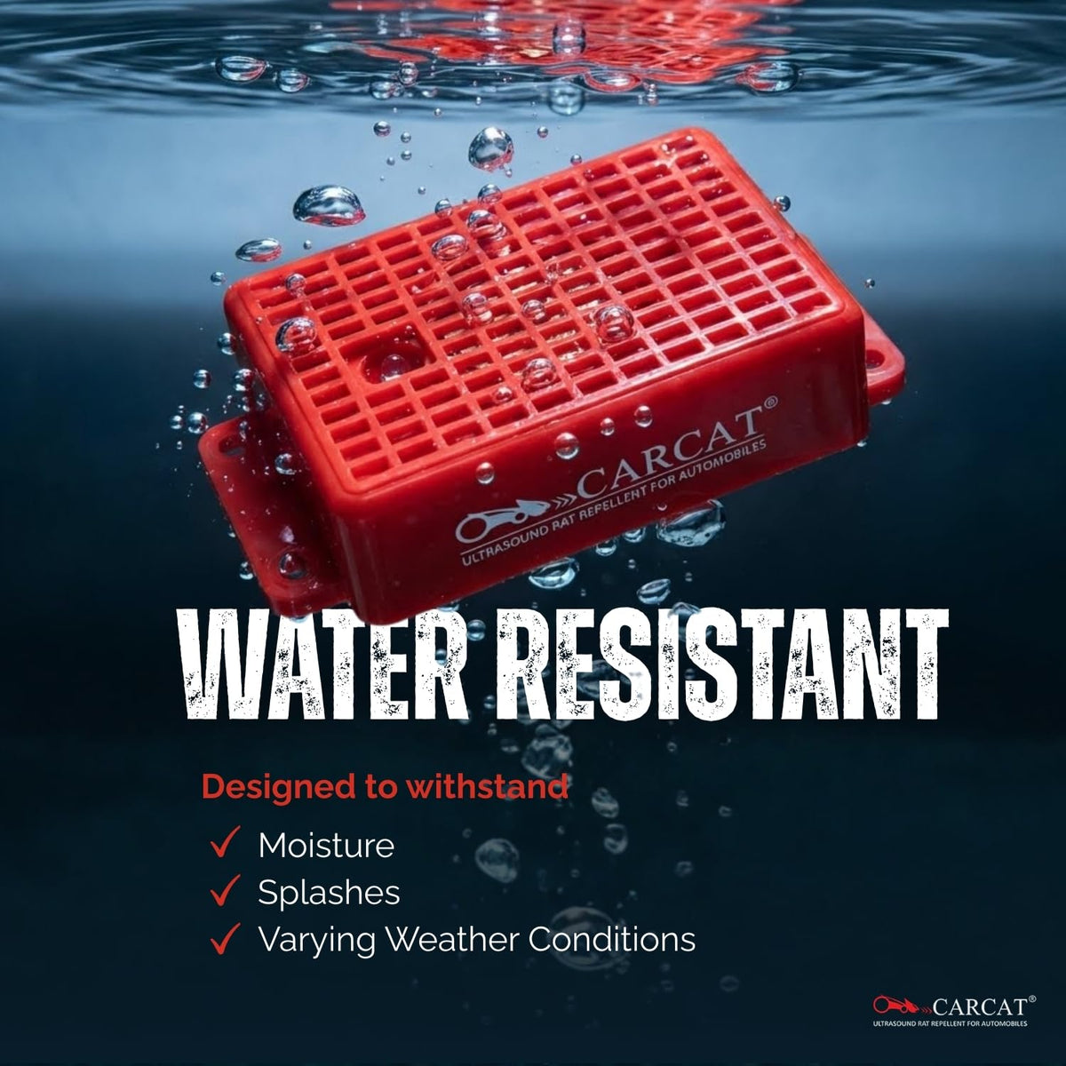 CARCAT RED - 4th Gen Ultrasound Rat Repellent System for Automobiles